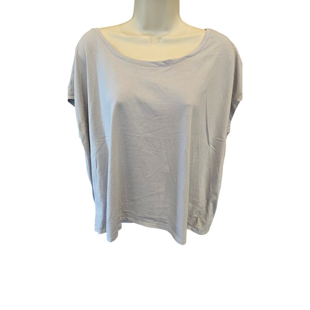 Fabletics XXL light lilac boxy slub crop work out active layering gym top EUC